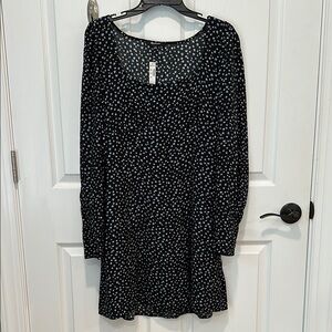 Madewell Seamed Long-Sleeve Mini Dress in Ditsy Floral